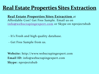 Real Estate Properties Sites Extraction