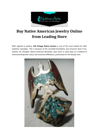 Buy Native American Jewelry Online from Leading Store