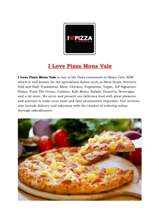 5% OFF - I Love Pizza - Pizza delivery Mona Vale, NSW