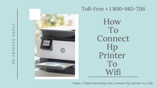 How to Connect Hp Printer to WiFi -Call 1-8009837116