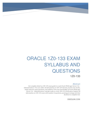 [LATEST] Oracle 1Z0-133 Exam Syllabus and Questions