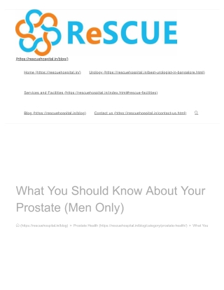 What You Should Know About Your Prostate