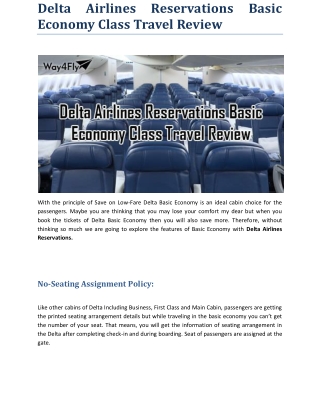 Delta Airlines Reservations Basic Economy Class Travel Review