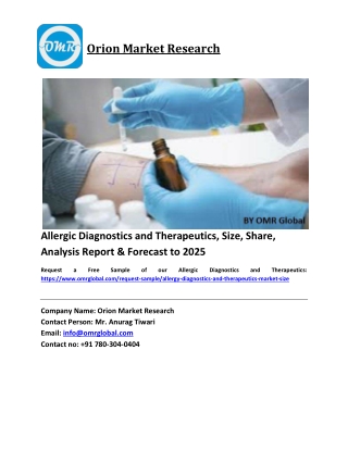 Allergic Diagnostics and Therapeutics Size, Industry Trends, Share and Forecast 2019-2025