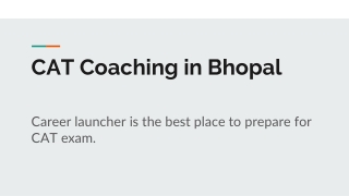 CAT Coaching in Bhopal