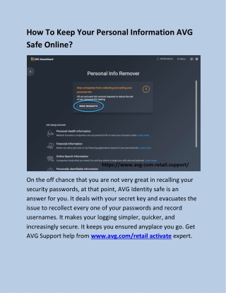 How To Keep Your Personal Information AVG Safe Online