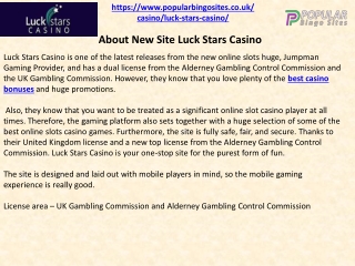 best online casino games at Luck Stars Casino