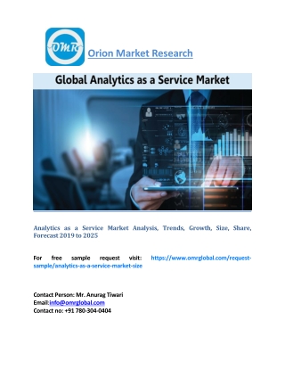 Analytics as a Service Market Trends, Share, Industry Size, Growth 2019 to 2025
