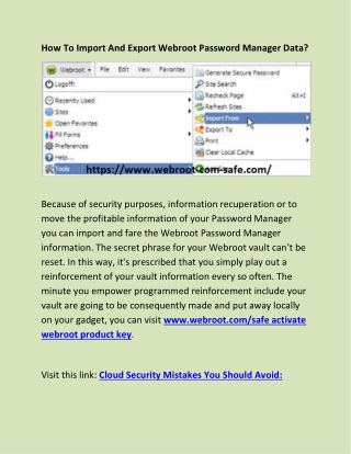 How To Import And Export Webroot Password Manager Data?