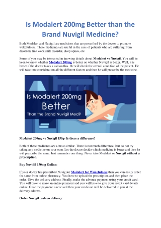 Is Modalert 200mg Better than the Brand Nuvigil Medicine?