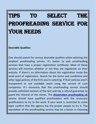 Dissertation Proofreading Services UK | British Dissertation Editors.co.uk