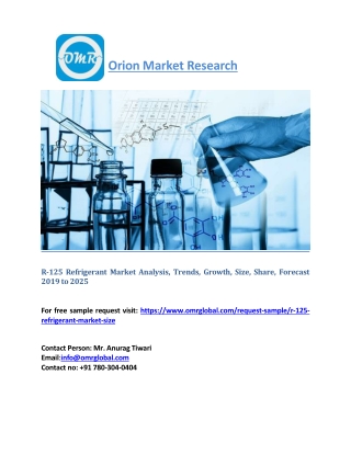 R-125 Refrigerant Market Analysis, Trends, Growth, Size, Share, Forecast 2019 to 2025