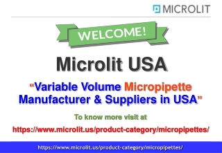 Variable Volume Micropipette in USA