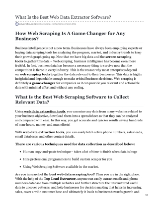 What Is the Best Web Data Extractor Software?