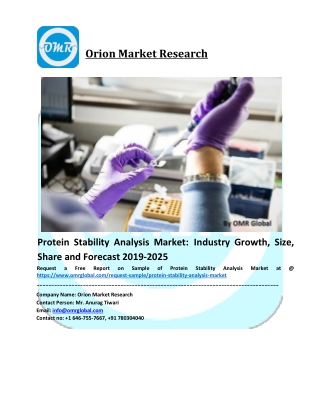 Protein Stability Analysis Market Size, Share, Analysis, Industry Report and Forecast to 2025