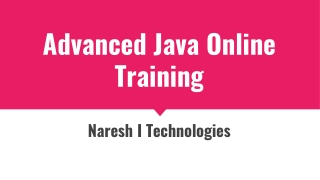 Advanced Java Online Training