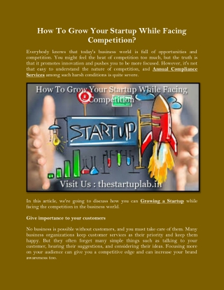 How To Grow Your Startup While Facing Competition?