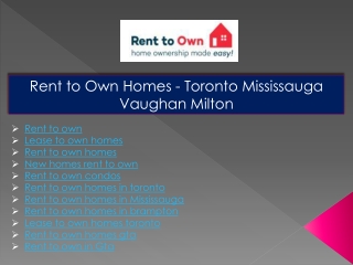 New homes rent to own