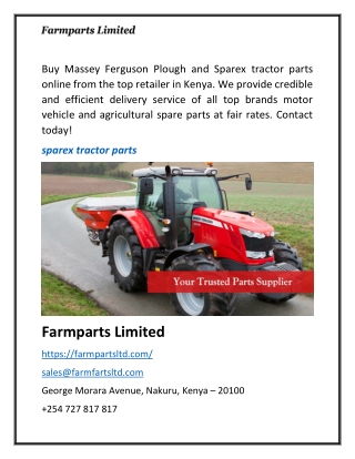 Buy Sparex Tractor Parts Online at Good Price