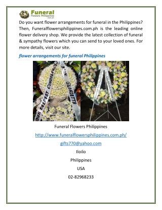 Flower Arrangements For Funeral Philippines | Funeral Flowers Philippines