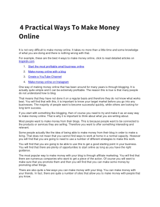 4 Best Ways to Make Money Online