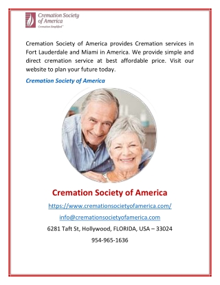 Cremation services in Fort Lauderdale,Miami in America