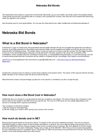 Nebraska Bid Bonds