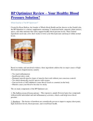 Zenith Lab BP Optimizer Review-User Exposed Truth Must Read