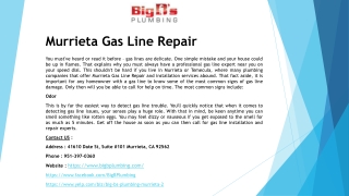 Murrieta Gas Line Repair