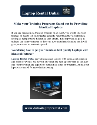 Make your Training Programs Stand out by Providing Identical Laptops