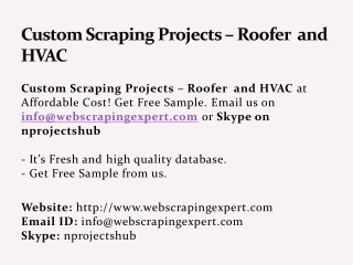 Custom Scraping Projects – Roofer and HVAC