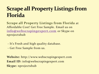 Scrape all Property Listings from Florida