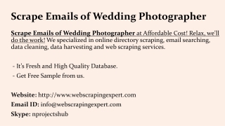 Scrape Emails of Wedding Photographer
