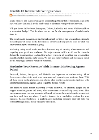 Benefits Of Internet Marketing Services