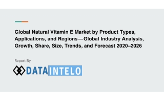 Natural Vitamin E Market by -Global Industry Analysis, Growth, Share, Size, Trends, and Forecast 2020–2026