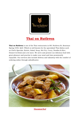 5% OFF - Thai on Ruthven menu  Kearneys Spring, Qld