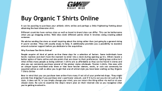 Buy Organic T Shirts Online