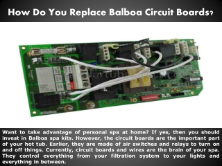 How Do You Replace Balboa Circuit Boards?