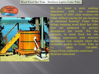 Reliable Wood Burning Hot Tub - Northern Lights Cedar Tubs