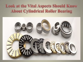 Look at the Vital Aspects Should Know About Cylindrical Roller Bearing