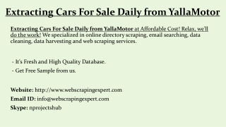 Extracting Cars For Sale Daily from YallaMotor