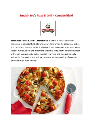 5% off - Smokin Joe's Pizza & Grill – Campbellfield Pizza Takeaway Restaurant, Vic