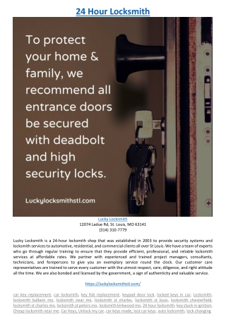 24 Hour Locksmith