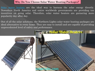 Solar Water Heating Packages -  Northern Lights Solar Solutions