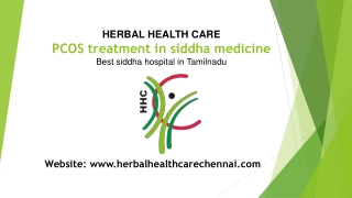 Siddha Medicine& Treatment for PCOS Chennai | Herbal Health Care