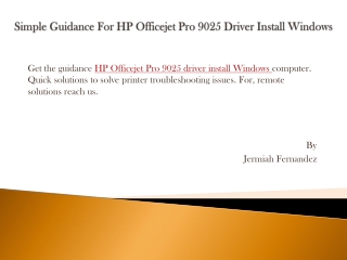 Simple Guidance For HP Officejet Pro 9025 Driver Install Windows