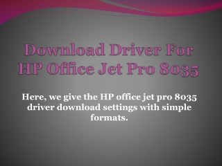 Download Driver For HP Office Jet pro 8035