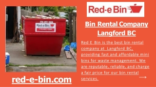 Bin Rental Services Langford BC | Red-E-Bin