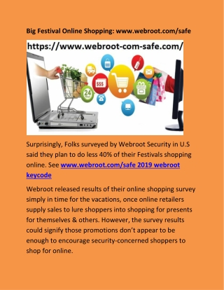 Big Festival Online Shopping: www.webroot.com/safe