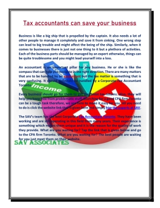 Tax accountants can save your business